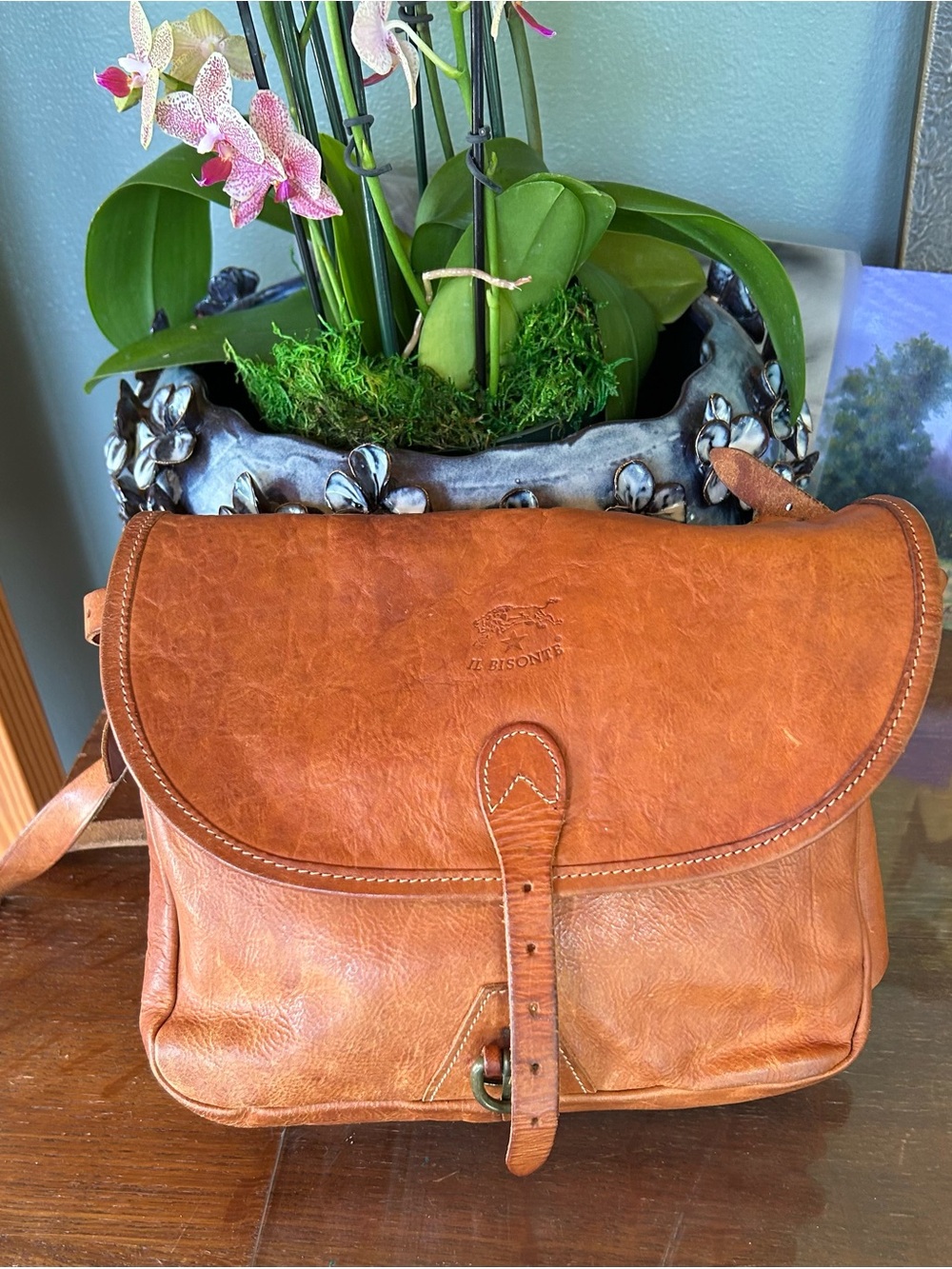Vintage IL Bisonte Leather Saddle bag